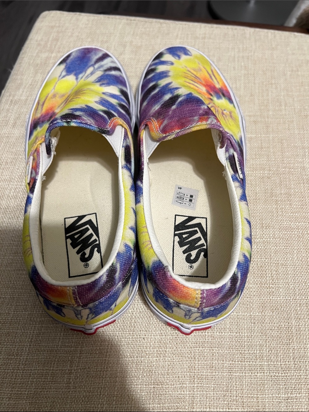 Vans women’s Tie-Dye Slip-On Sneakers - Yellow/Blue/Purple - Picture 2 of 6